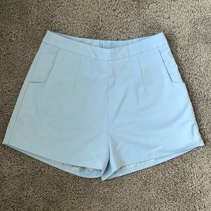 Sky blue dressy high waisted shorts